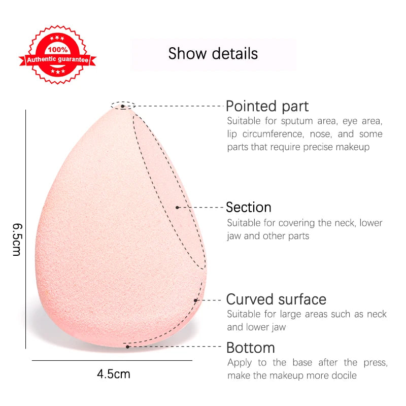 Makeup Sponge Concealer Smooth Cosmetic Powder Puff Cut Shape Foundation Water Drop Bevel Make Up Blender Tool