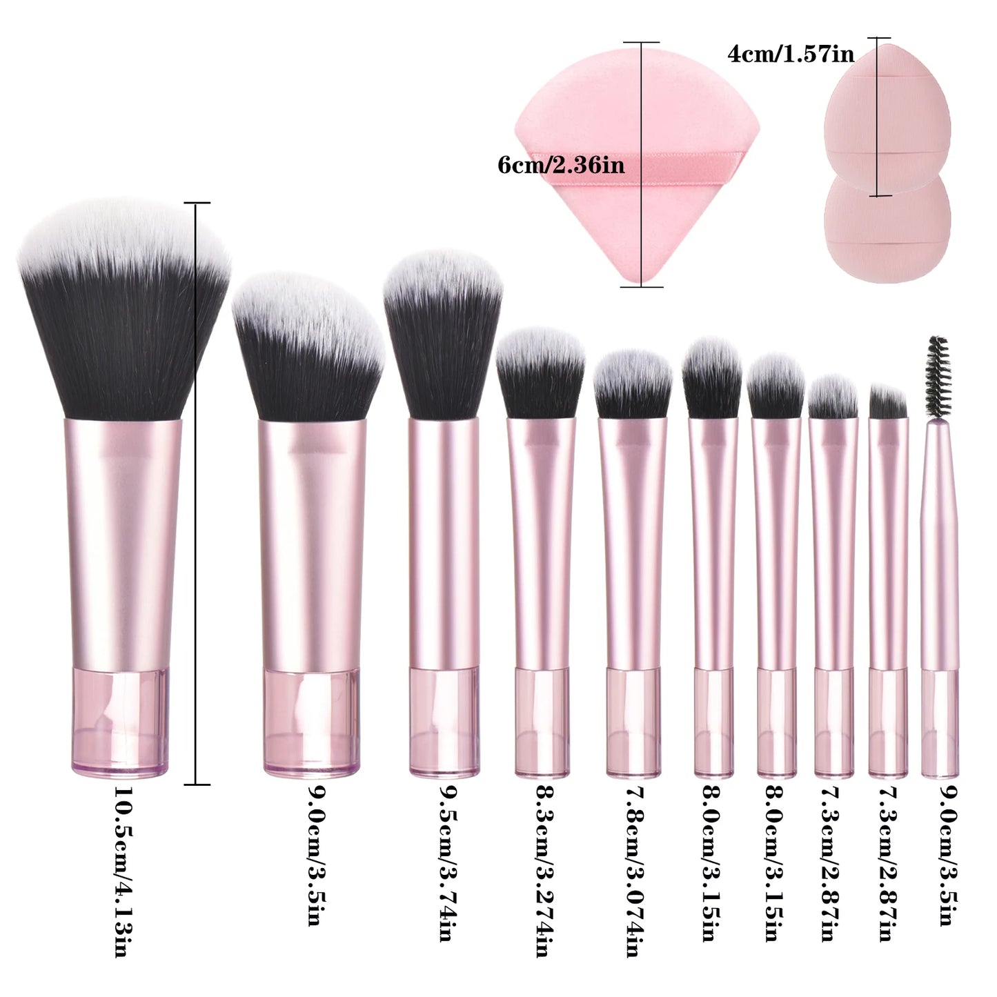 10 color Mini makeup brush Travel portable Makeup Tool Makeup Puff - Palm Brush Professional Makeup tool set Christmas gift