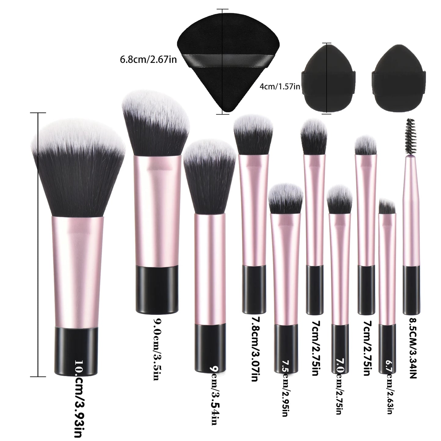 10 color Mini makeup brush Travel portable Makeup Tool Makeup Puff - Palm Brush Professional Makeup tool set Christmas gift