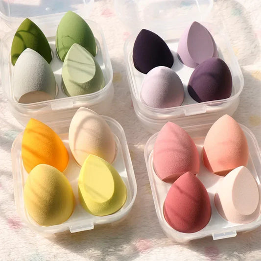 4pcs Makeup Sponge Cosmetic Puff Dry and Wet Combined Cosmetic Egg Women Foundation Powder Puff Bevel Cut Makeup Sponges