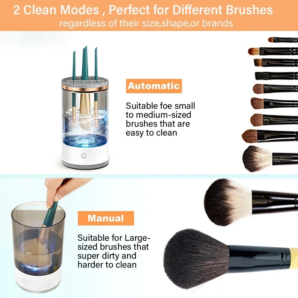 USB Electric Makeup Brush Cleaner Portable 3 In 1 Makeup Brushes Drying Rack Lazy Cleaning Brush Washer Quick Dry Tool New