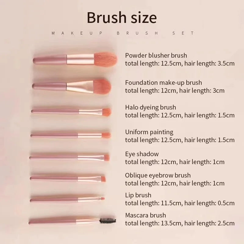 Make Up Brushes Set Cosmetic Powder Eye Shadow Foundation Blush Blending Concealer Professional Beauty Tool 8pcs