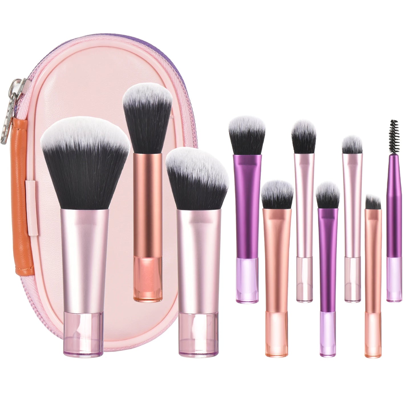 10 color Mini makeup brush Travel portable Makeup Tool Makeup Puff - Palm Brush Professional Makeup tool set Christmas gift